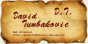 David Tumbaković vizit kartica